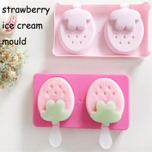 3D Strawbaerry Ice Cream Mold Makers With Lid sticks ABS Plastic DIY Molds Ice Cube Moulds Dessert Molds Tray With Popsicl 2024 - buy cheap