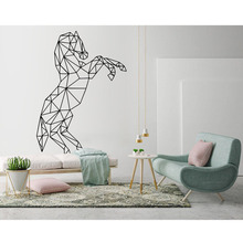 Наклейка на стену с изображением лошади, геометрические наклейки, обои с животными, украшение для дома, гостиной, абстрактные виниловые художественные росписи, спальня, детская комната, G233 2024 - купить недорого