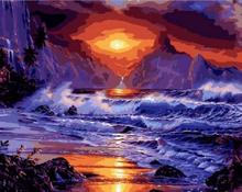 Sea Sunset Coloring By Numbers DIY Hand Painted Oil Painting By Numbers On Canvas Wall Pictures For Living Room 2024 - buy cheap