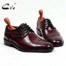 cie Free Shipping Bespoke Custom Handmade Full Brogues Genuine Calf Leather Men's Derby Size 6-12 Dress Color Brown Shoe No.D150 2024 - buy cheap