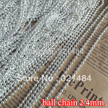 Cadena de eslabones de bolas chapada en plata 2,4mm hallazgos de cadenas de bolas 100m accesorios para la fabricación de joyas suministros 2024 - compra barato