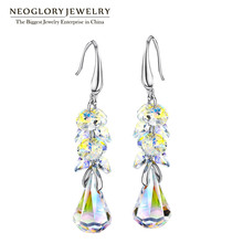 Neoglory-pendientes colgantes con cristales Swarovski para mujer, joyería, regalo de cumpleaños, 2020 2024 - compra barato