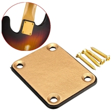 Gold Neck Plate with 4 Screws Replacement Part for Strat Electric Guitar 2024 - buy cheap