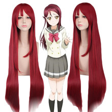 Disfraz de Anime LoveLive luz del sol Sakurauchi Riko para mujer, cabello largo para Peluca de fiesta de Halloween, Cosplay de Love Live Aqours 2024 - compra barato