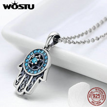 WOSTU-gargantilla con colgante de mano de Fátima para mujer, Plata de Ley 925 auténtica, collar, bisutería, joyería, regalo, FIN264 2024 - compra barato