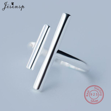 Jisensp-Anillos ajustables de Plata de Ley 925 para mujer, anillos geométricos de doble barra, anillos de compromiso de alta calidad 2024 - compra barato