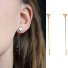 MxGxFam  NEW Drop Long Line Earrings for Women Fashion Jewelry 18 k Yellow Gold Color 2024 - buy cheap