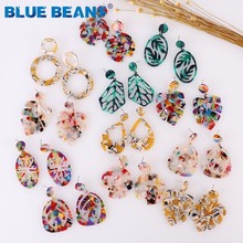 Leaves Earrings For Women Acrylic Boho Acetate Fashion Multicolor Geometric Big Dangle Drop Earings Resin statement wholesale 2024 - buy cheap