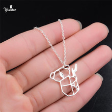 Yiustar-Colgante de Animal de Origami, collar de Koala, joyería geométrica, bonito Koala, bebé, amante de animales, novedad de 2018 2024 - compra barato