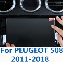 Estilo do carro de navegação vidro temperado protetor tela aço portective acessórios do carro para peugeot 508 2011-2018 2024 - compre barato