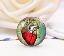 Handmade Round Cardiac organs photo glass Cabochons, Jewelry Finding Cameo Pendant Settings, (F84-1845) 2024 - buy cheap