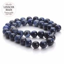 LINSOIR 40cm/Strand 4 6 8 10 12 14 mm Round Nature Stone Beads Blue Malaysia Opal Beads Loose Spacer Beads for Jewelry Making 2024 - buy cheap