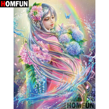 HOMFUN 5D DIY Diamond Painting Full Square/Round Drill "Flower Fairy" 3D Embroidery Cross Stitch gift Home Decor A00561 2024 - buy cheap