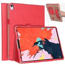 Capa luxuosa com flip para negócios, capa estilo livro com suporte para ipad pro 11 polegadas 2018 tablet com alça para mão + espaço para cartões 2024 - compre barato