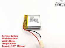 2 unids/lote buena calidad 3,7 V, 700 mAH, 803030 polímero ion de litio/batería de iones de litio para juguete, banco de energía, GPS, mp3, mp4 2024 - compra barato