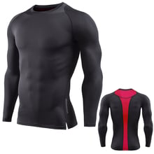 Camiseta com camada de manga longa para homens, camiseta esportiva masculina com camisa para ginástica e treino, musculação e secagem rápida 2024 - compre barato