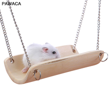 Cute Parrot Hamster Swing Hanging Gadget Bamboo Cage Hamster Toy Chinchilla Amuse Mouse Pet Accessories Supplies 2024 - buy cheap