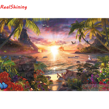 5D Diy Diamond Painting  full Square Diamond Cross Stitch Diamond Embroidery Sea sunset picture for room Decor H2136 2024 - buy cheap