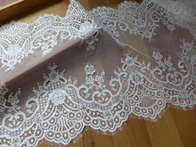 New Arrival French Chantilly Lace Trim Eyelash Lace Trim In White French Tulle Lace African Embroidery Designs 2024 - buy cheap