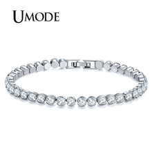 UMODE New Fashion Colorful Round Zircon Crystal Bracelets for Women White Gold CZ Bracelets Jewelry Pulseras Mujer AUB0175 2024 - buy cheap