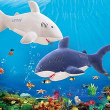 Peixe de tubarão simulado de pelúcia, almofada de brinquedo de pelúcia macio de 40/50cm 2024 - compre barato