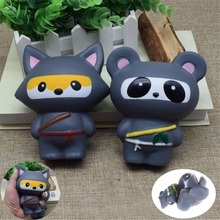 Jumbo Kawaii Ninja de 14CM para niños, Panda blando/oso/Zorro, pan, Suave lento, Juguetes Divertidos para niños, dulces Charm, pastel de dibujos animados 2024 - compra barato