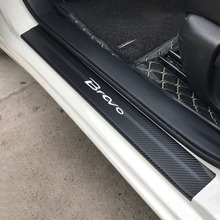4pcs Car Door Sill Protector Sticker Carbon Fiber Vinyl Sticker For Fiat Bravo 2024 - buy cheap