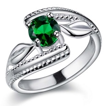 Anillo Chapado en plata de circonita verde anillo de joyería de moda para mujeres y hombres,/ururyteell 2024 - compra barato