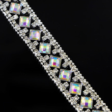 Adorno de cadena de diamantes de imitación de cristal, accesorios de corte para traje de novia, DIY, 10 yardas 2024 - compra barato