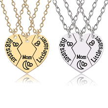 3 Pcs/Set Big Sister Little Sister Mom Family Necklaces Borken Heart Necklace Gold Broken Heart Pendant & Necklace 2024 - buy cheap