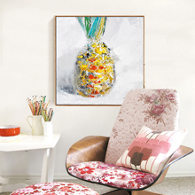 Pineapple Cartoon Handmade Style Wall Picture Canvas Home Decor Oil Painting 2024 - buy cheap