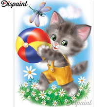 Dispaint Full Square/Round Drill 5D DIY Diamond Painting "Cartoon cat flower" 3D Embroidery Cross Stitch Home Decor Gift A12550 2024 - buy cheap