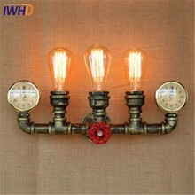 Amercian Loft Style Iron Water Pipe Lamp Edison Wall Sconce RH Retro Wall Light Fixtures For Home Vintage Industrial Lighting 2024 - buy cheap