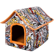 Folding Dog House Pet Yurt Home Shape Dog Bed For Small Medium Dogs Puppy Kennel Cat Animals Nest House With Mat Chihuahua Tent 2024 - buy cheap