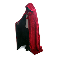 Elegant Velvet Hooded Wedding Cloak Long Burgundy Hooded Velvet Winter Bridal Cape Velvet Wedding cloak 2024 - buy cheap