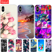 Мягкий силиконовый чехол для телефона iphone X XS XR чехол для iphone xs max coque etui бампер задняя крышка полностью 360 Защитный милый 2024 - купить недорого