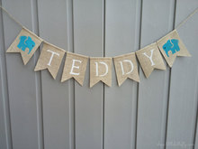customize name Elephant birthday burlap Banners Christening Baptism baby shower Renewal sign party Buntings garlands Photo Prop 2024 - buy cheap