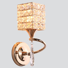 Luminária de cabeceira de cristal, lâmpada de cabeceira simples para quarto, atmosfera dourada e prateada, moderno, sala de estar, led, fundo de parede corredor 2024 - compre barato
