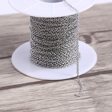 Onwear corrente de ligação de aço inoxidável, 10 metros/rolo para colar de jóias, fazendo tamanho de anel de 2x1.5mm 2024 - compre barato