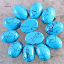 Oval 13x18MM Natural Stone Blue Howlite CAB Cabochon For Making Necklace Pendant Bracelets Earrings 10PCS K1602 2024 - buy cheap