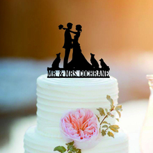 Custom Mr&Mrs wedding cake topper with dogs Personalized Bride And Groom Cake Topper with dogs Pets Wedding Anniversary Decor 2024 - buy cheap