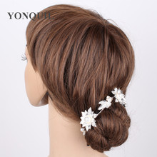 Accesorios para el cabello de novia de Color plateado Vintage, tocado de novia, Flor retro de diamantes de imitación, joyería para el cabello, belleza, sombrero de fiesta de boda 2024 - compra barato