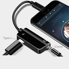 Переходник для наушников 2 в 1 с разъемом USB Type-C на 3,5 мм, зарядный преобразователь, аудиоадаптер USB Type-C для телефонов Xiaomi 6 Huawei P10 Mate 20 с разъемом Type-C 2024 - купить недорого