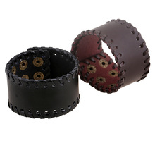 Genuine Leather Vintage Punk Black Brown Charm Wrap Charm Bracelets For Men New Arrival Adjustable Women Bracelets 2024 - buy cheap