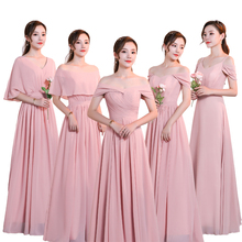 Beauty-Emily Chiffon Dark Pink Bridesmaid Dresses 2020 V-neck Lace A-line Wedding Party Gown Formal Dress  Robe De Soiree 2024 - buy cheap