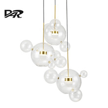 DAR Post Modern Design Hanging Lamp Nordic Led Pendant Light Glass Bubble Ball Living Dining Room Kitchen Cord Pendant Lights 2024 - compre barato