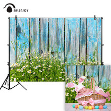 Allenjoy-Fondo de fotografía de Pascua, pared de madera, flor, Primavera, hierba, estudio de fotografía, bebé, photocall, utilería para sesión fotográfica 2024 - compra barato