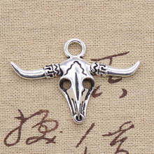 4pcs Charms Skull Bull Ox Star Head 31x45mm Antique Making Pendant fit,Vintage Tibetan Silver color,DIY Handmade Jewelry 2024 - buy cheap