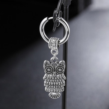 2018 Gothic Punk Vintage Stainless Steel Owl Stud Earrings Round Earings Fashion Jewelry for Men Women Thanksgiving Day Gifts 2024 - buy cheap