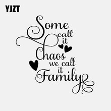 YJZT 14.9CM*14.9CM Some call it Chaos we call it Family  Vinyl Decal Car Sticker Love Hearts Black/Silver C3-2160 2024 - buy cheap